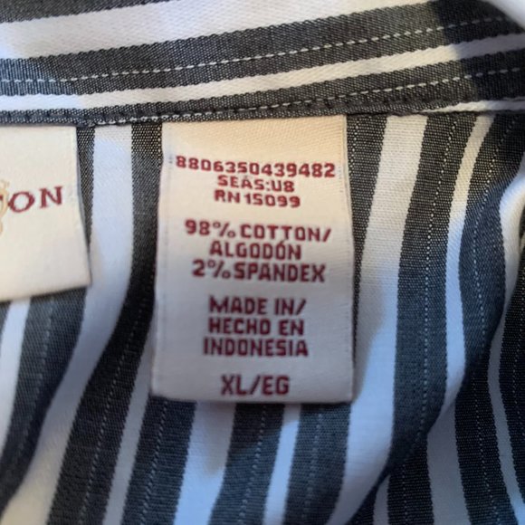 NWT Covington Muted Black and White Striped 3/4 Sleeve Wrap Blouse Size XL - Picture 13 of 14